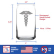 Caduceus Medical Symbol - Beer Can Pint Glass for Essential Healthcare Workers, Doctors, Nurses, Medical Staff - 16 oz Glasses