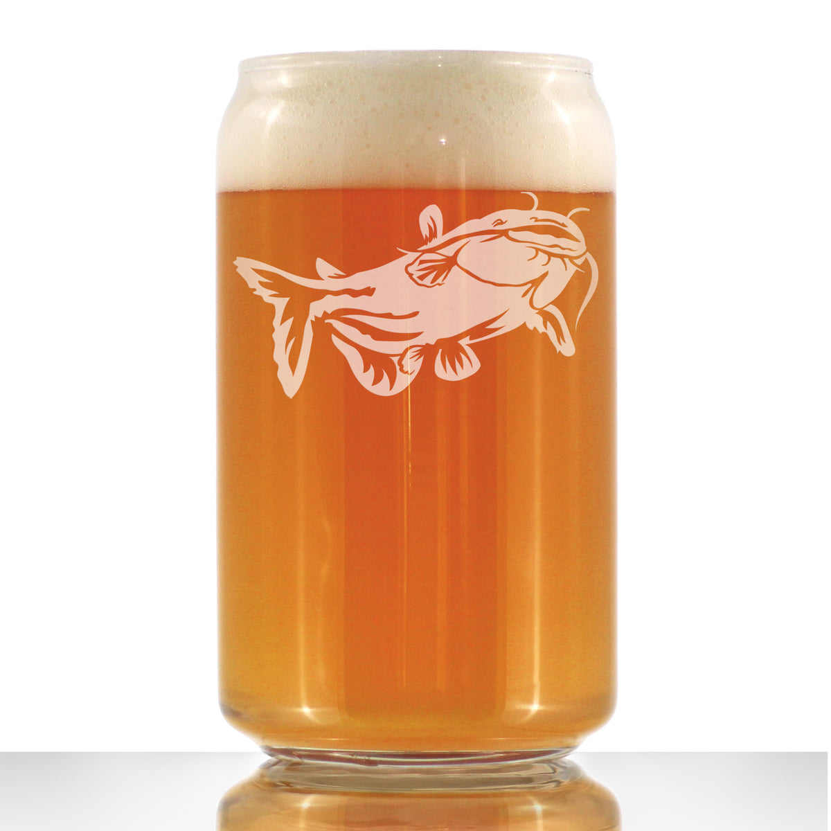Catfish - Beer Can Pint Glass - Catfishing Gifts for Fisherman - Fun Fish Cups - Fishing Decor - 16 oz