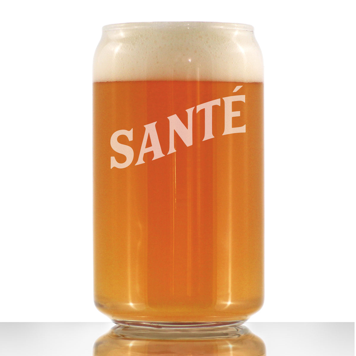 Sante - French Cheers - Fun Beer Can Pint Glasses - Cute France Themed Gifts or Party Decor for Men and Women - 16 oz