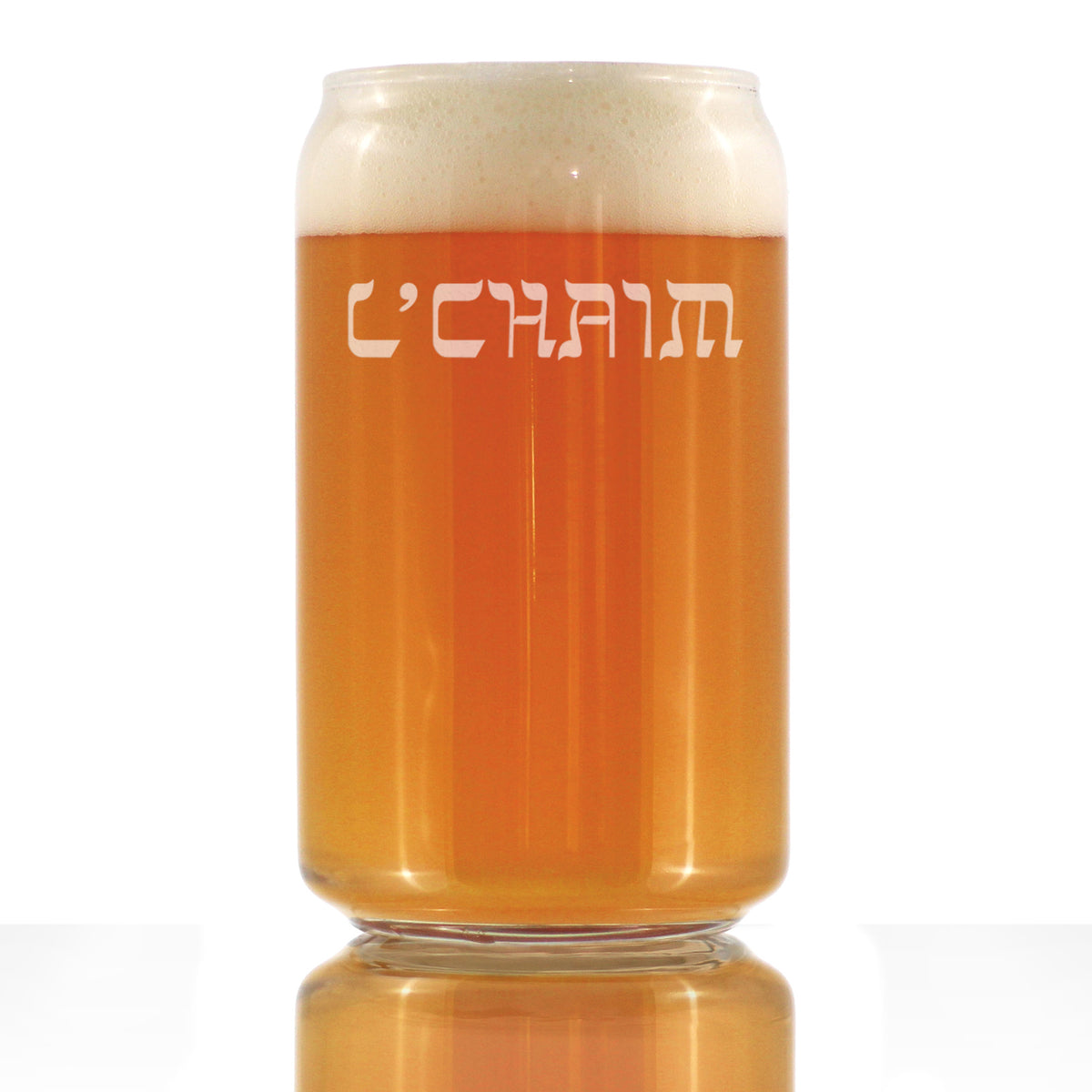 L&#39;Chaim - Hebrew Cheers Beer Can Pint Glass - Fun Jewish Gifts or Party Decor for Women &amp; Men - 16 Oz Glasses