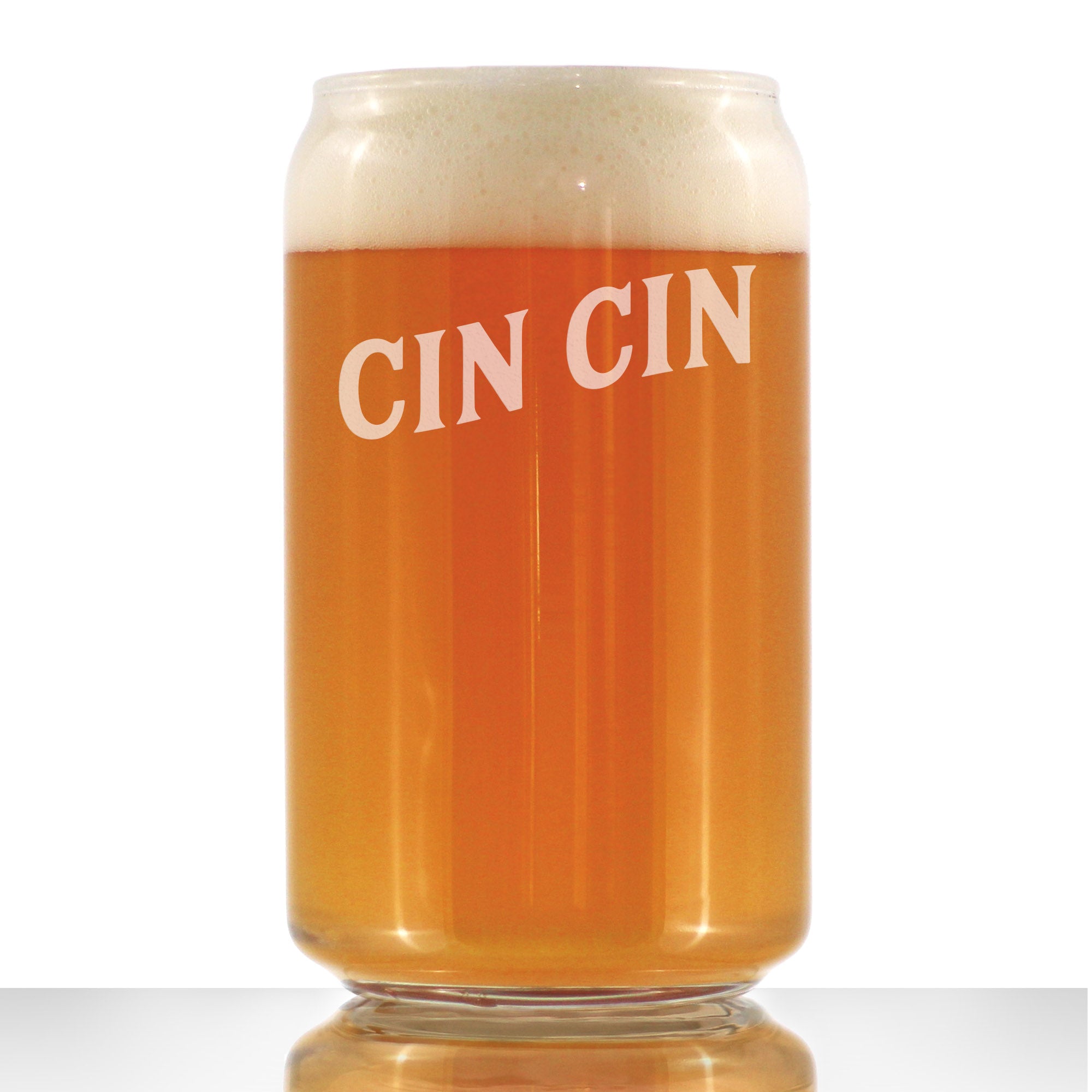 Cin Cin - Italian Cheers - Beer Can Pint Glass - Cute Italy Themed Gifts or Party Decor for Women & Men - 16 Oz