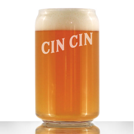 Cin Cin - Italian Cheers - Beer Can Pint Glass - Cute Italy Themed Gifts or Party Decor for Women & Men - 16 Oz