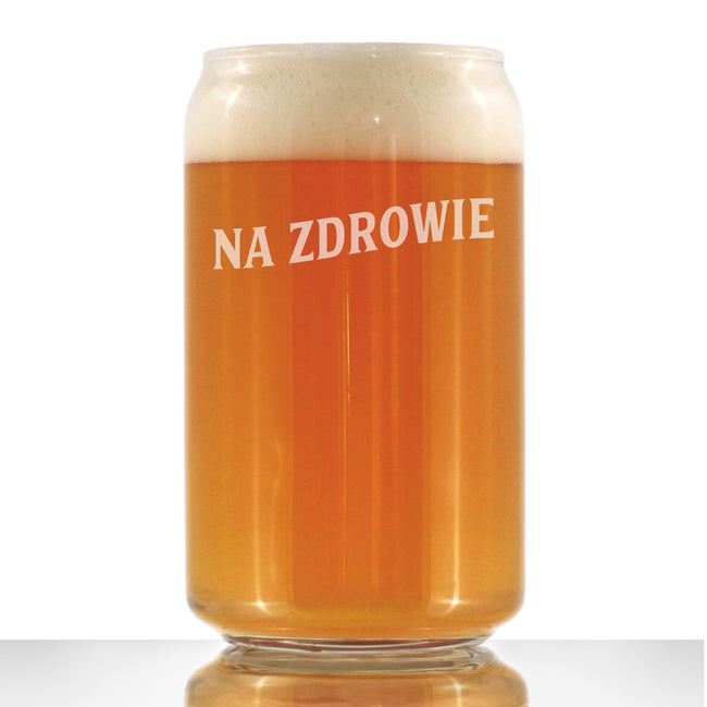 Na Zdrowie - Polish Cheers - Beer Can Pint Glass - Cute Poland Themed Gifts or Party Decor for Women and Men - 16 Oz