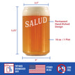 Salud - Spanish Cheers - Beer Can Pint Glass - Cute Spain and Mexico Themed Gifts or Party Decor for Women - 16 Oz
