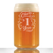 Cheers to 1 Year - Beer Can Pint Glass Gifts for Women & Men - 1st Anniversary Party Decor - 16 Oz Glasses