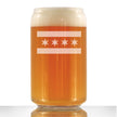 Chicago Flag - Fun Beer Can Pint Glass Gift for Chitown Lovers - Cute Chicago Themed Decor - 16 oz Drinking Glasses
