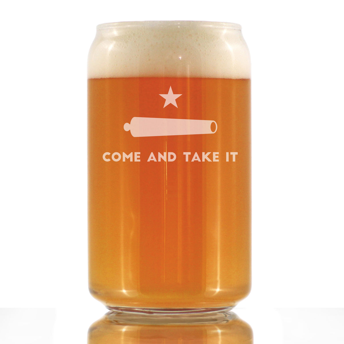 Come and Take It Texas Flag Beer Can Pint Glass Gift for Beer Drinking Men &amp; Women - 16 oz - Barware Gifts for Texans