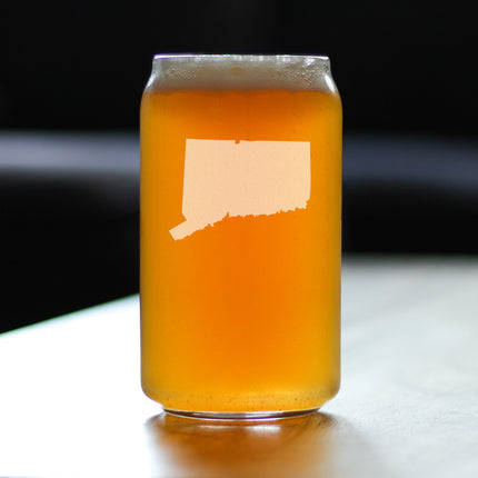 Connecticut State Outline Beer Can Pint Glass - State Themed Drinking Decor and Gifts for Connecticuters and Nutmegger Women & Men - 16 Oz Glasses