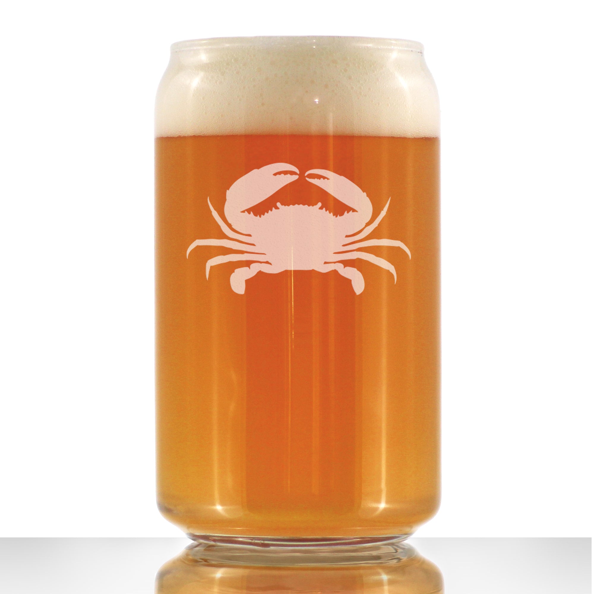 Crab - Cute Nautical Theme Gifts for Beach House - 16 Ounce Beer Can Pint Glass
