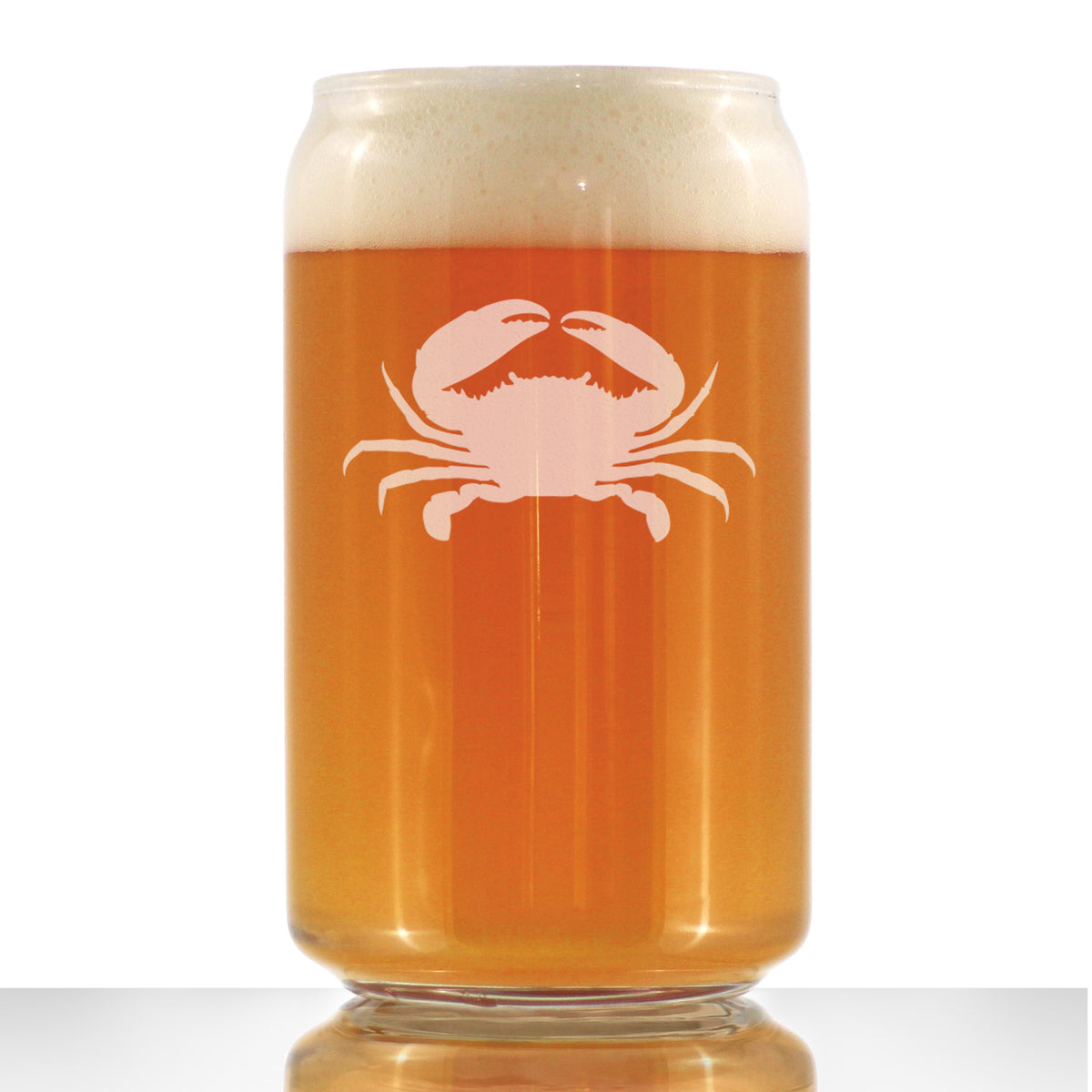Crab - Cute Nautical Theme Gifts for Beach House - 16 Ounce Beer Can Pint Glass