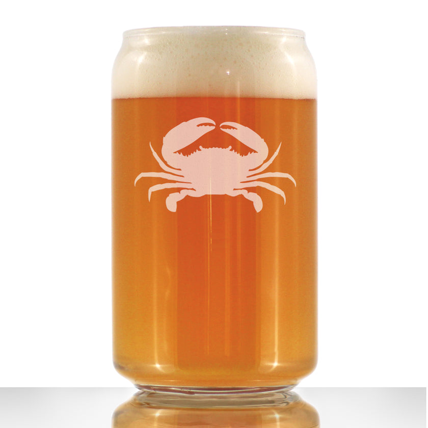 Crab - Cute Nautical Theme Gifts for Beach House - 16 Ounce Beer Can Pint Glass