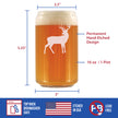 Deer Beer Can Pint Glass - Cabin Themed Gifts or Rustic Decor for Men and Women - Fun Drinking or Party Glasses - 16 oz