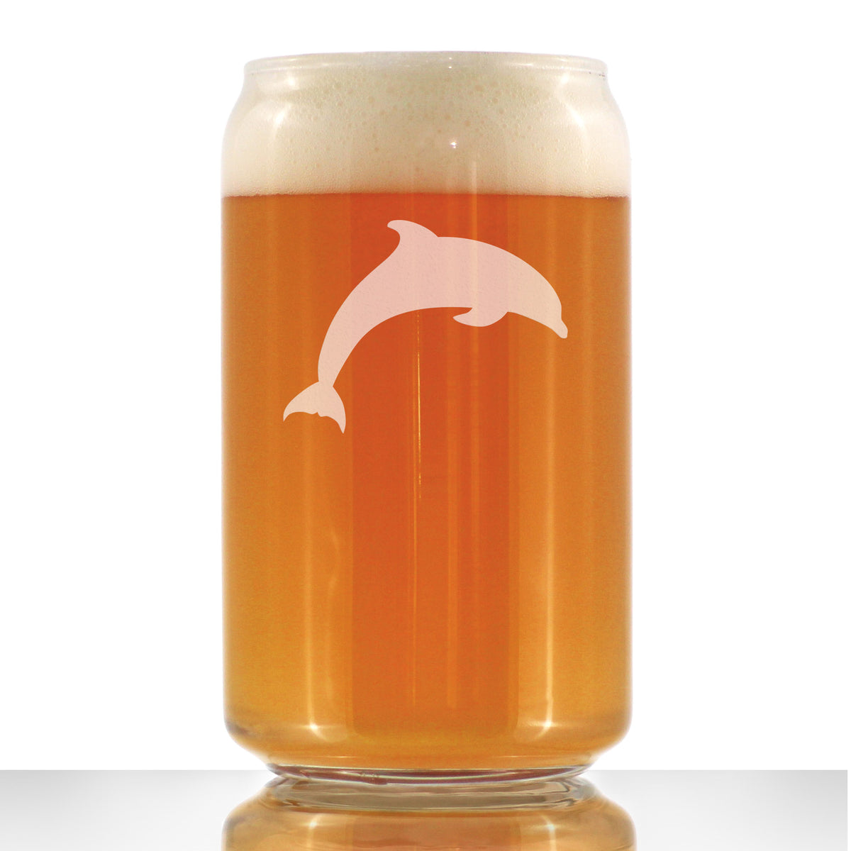 Dolphin - Beer Can Pint Glass 16 oz - Cute Dolphin Themed Gifts or Party Decor for Women &amp; Men - Fun Drinking Glasses