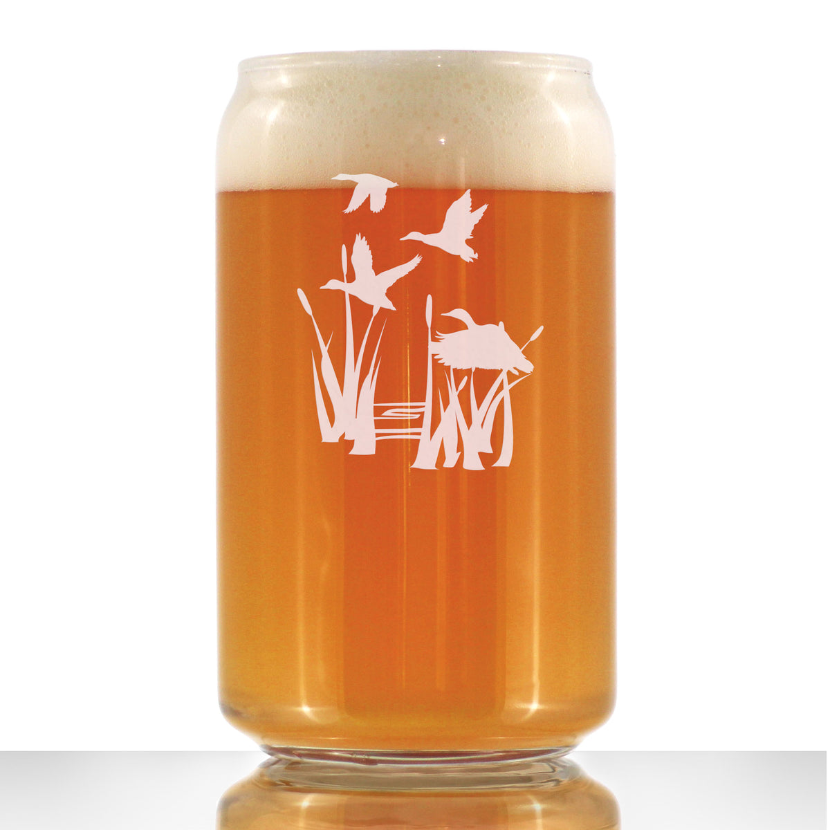 Duck Pond Beer Can Pint Glass - Cabin Themed Gifts or Rustic Decor for Men and Women - Fun Drinking or Party Glasses - 16 oz
