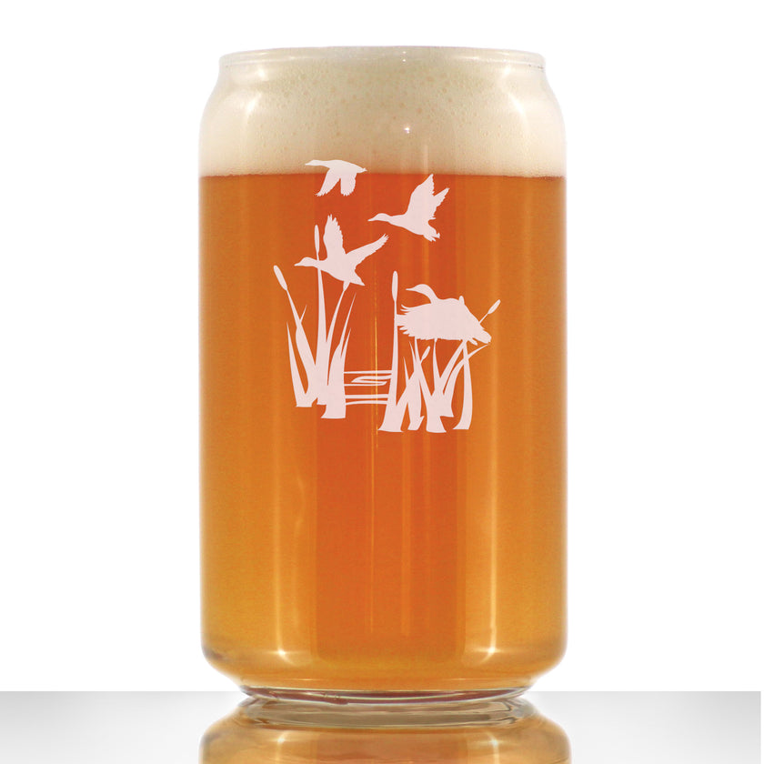Duck Pond Beer Can Pint Glass - Cabin Themed Gifts or Rustic Decor for Men and Women - Fun Drinking or Party Glasses - 16 oz
