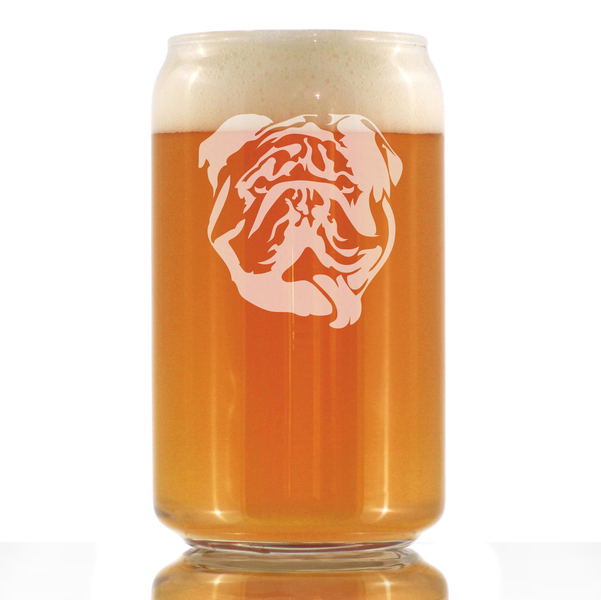 English Bulldog - Beer Can Pint Glass Gifts for Men &amp; Women - Fun Unique Bulldogs Decor