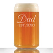 Dad Est 2020 - New Father Beer Can Pint Glass Gift for First Time Parents - Decorative 16 Oz Glasses