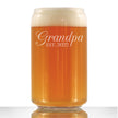 Grandpa Est 2022 - New Grandfather Beer Can Pint Glass Gift for First Time Grandparents - Decorative 16 Oz Glasses