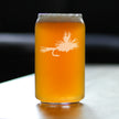 Fly Fishing Beer Can Pint Glass - Unique Flyfishing Themed Gifts for Fishermen - 16 oz Glasses