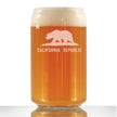 California Flag Beer Can Pint Glass - State Themed Drinking Decor and Gifts for Californian Women & Men - 16 Oz Glasses