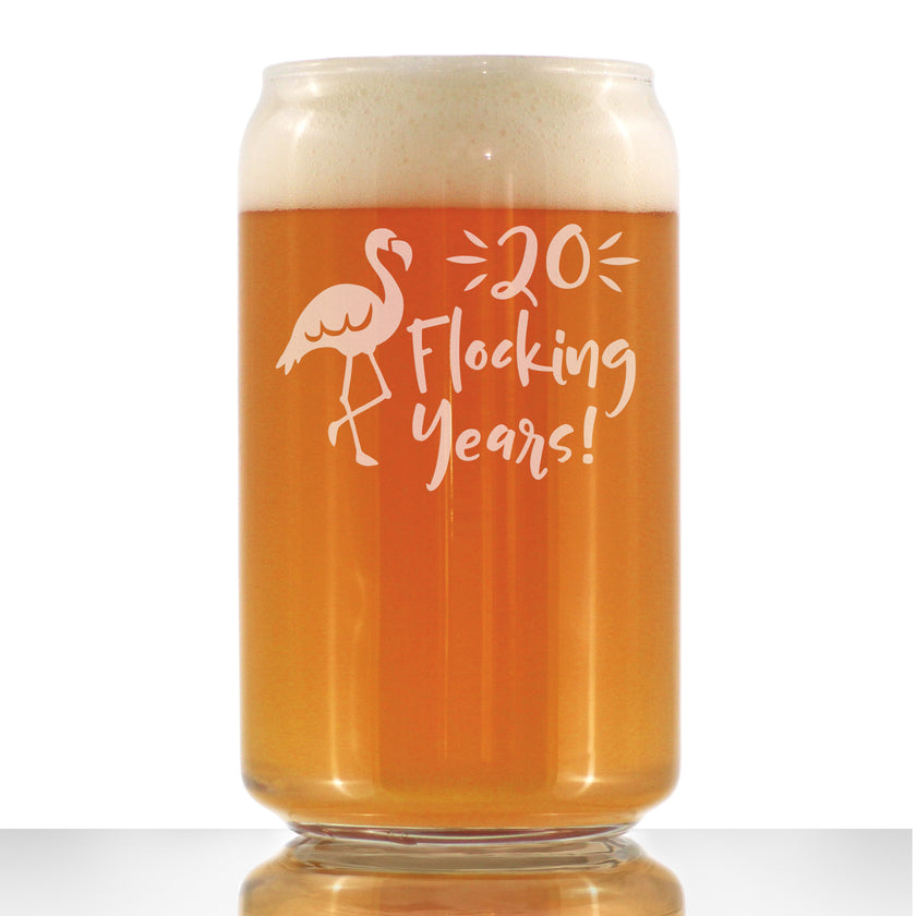 20 Flocking Years - 16 Ounce Beer Can Pint Glass