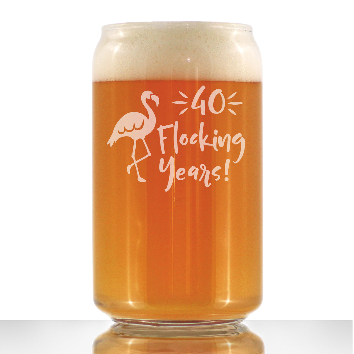 40 Flocking Years - 16 Ounce Beer Can Pint Glass