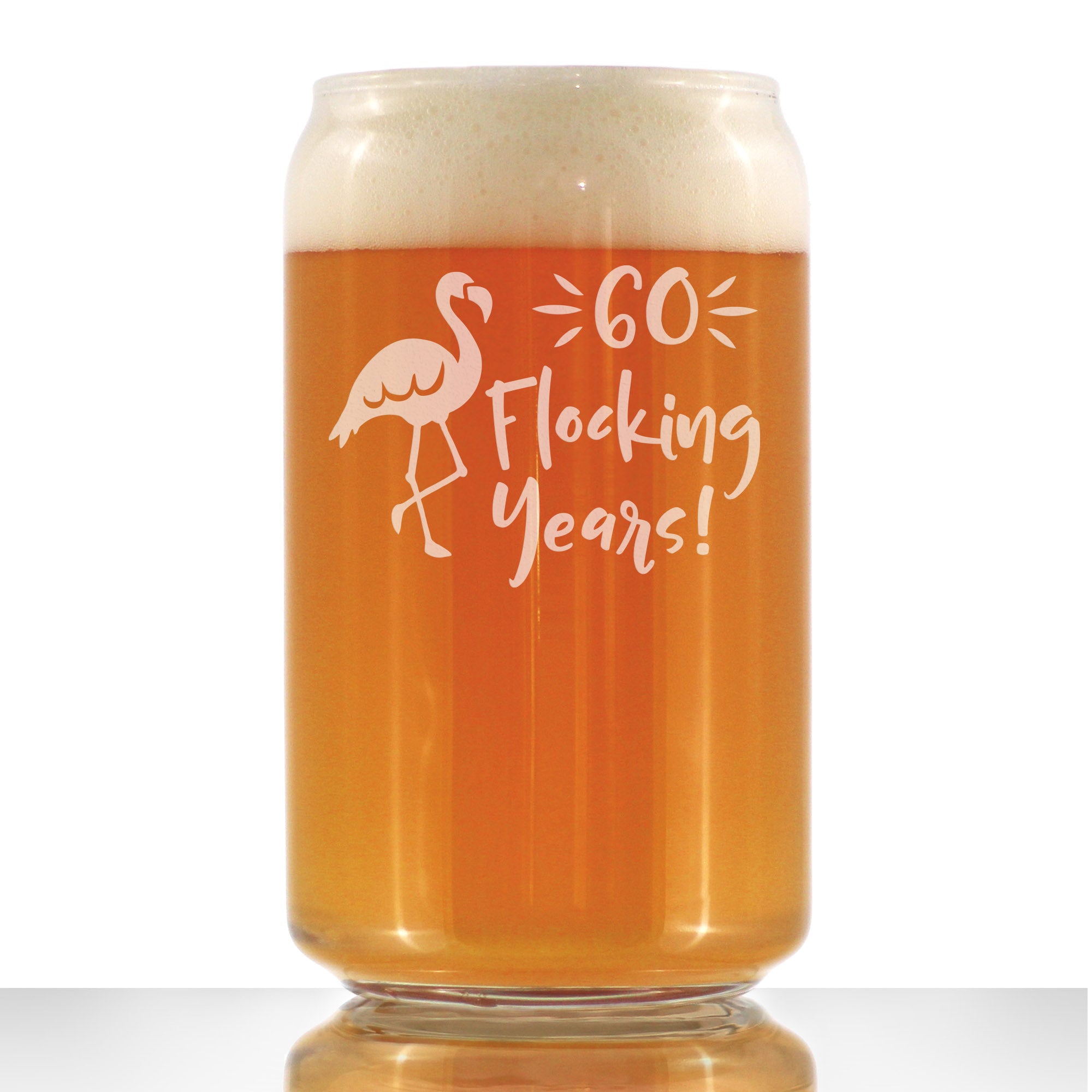 60 Flocking Rocks 60 Flocking Years - 16 Ounce Beer Can Pint Glass – bevvee