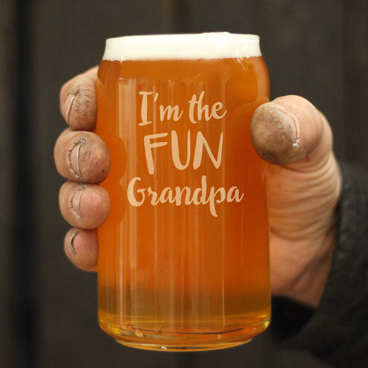 Fun Grandpa - Funny Beer Can Pint Glass Glass Gift for Grandfathers - -  bevvee
