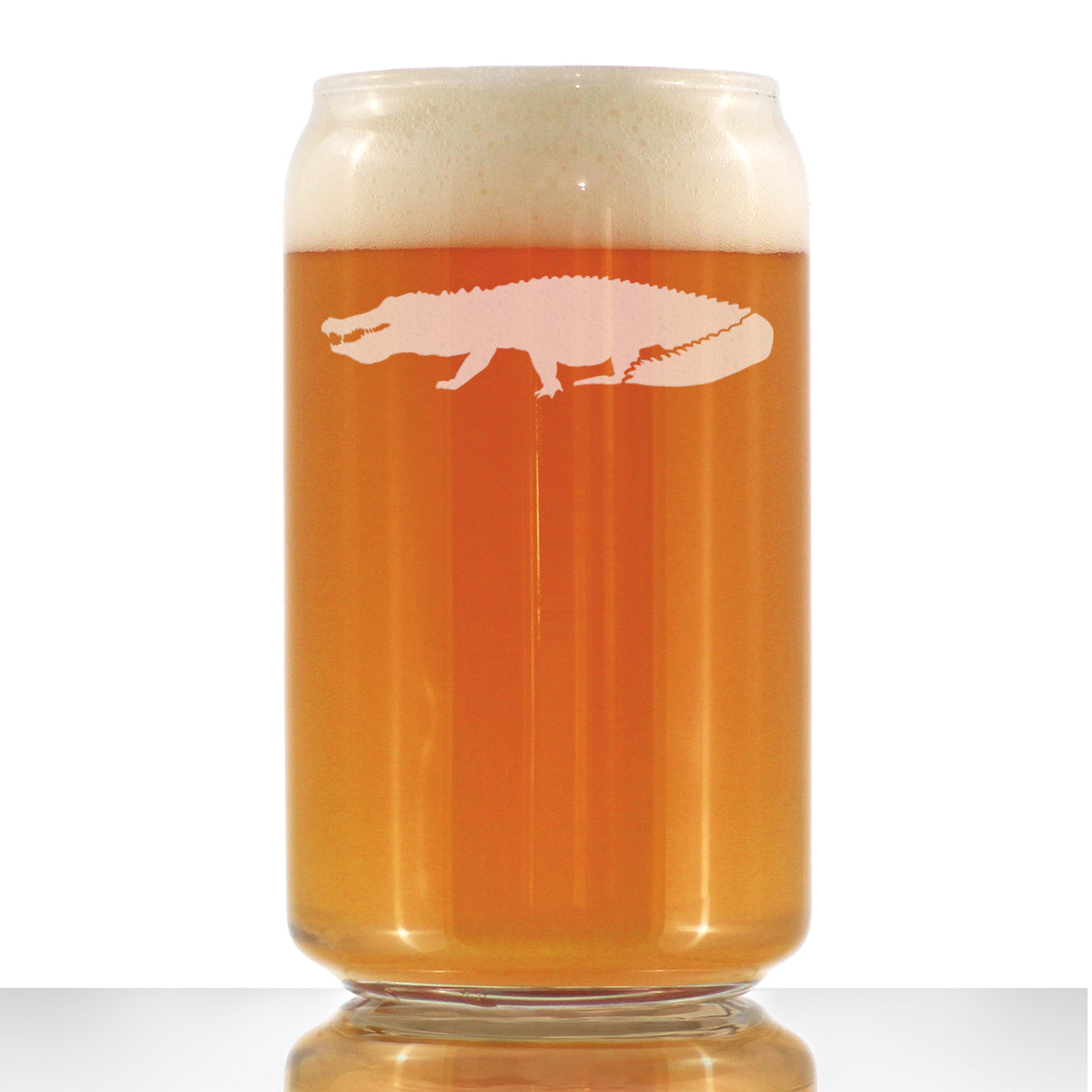 Alligator Beer Can Pint Glass - Unique Exotic Animal Gifts for Alligator Lovers - 16 Oz Glass