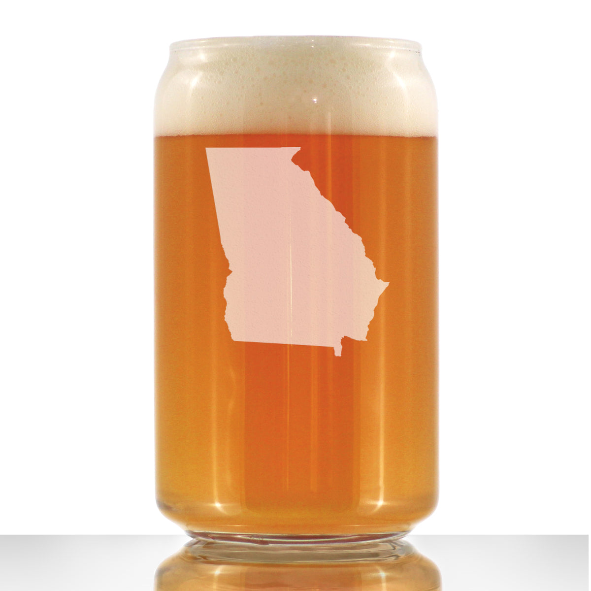 Georgia State Outline Beer Can Pint Glass - State Themed Drinking Decor and Gifts for Georgian Women &amp; Men - 16 Oz Glasses