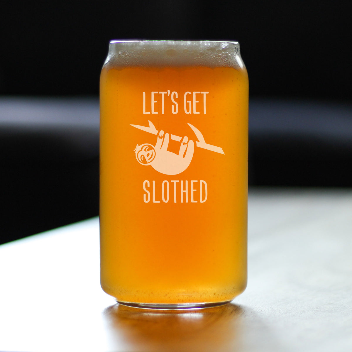 Let&#39;s Get Slothed - 16 Ounce Beer Can Pint Glass