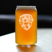 NEW Golden Retriever Happy Face - 16 Ounce Beer Can Pint Glass