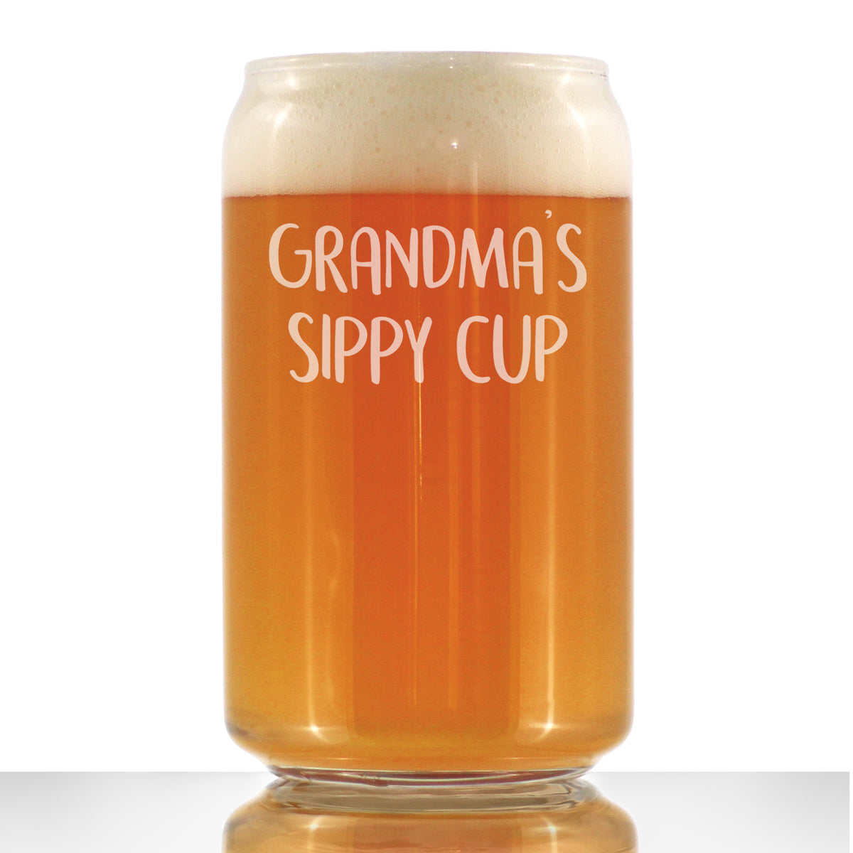 Grandma&#39;s Sippy Cup - Funny Beer Can Pint Glass Gift for Beer Drinking Grandmothers - 16 Oz Mixing Glass for Lagers and Ales