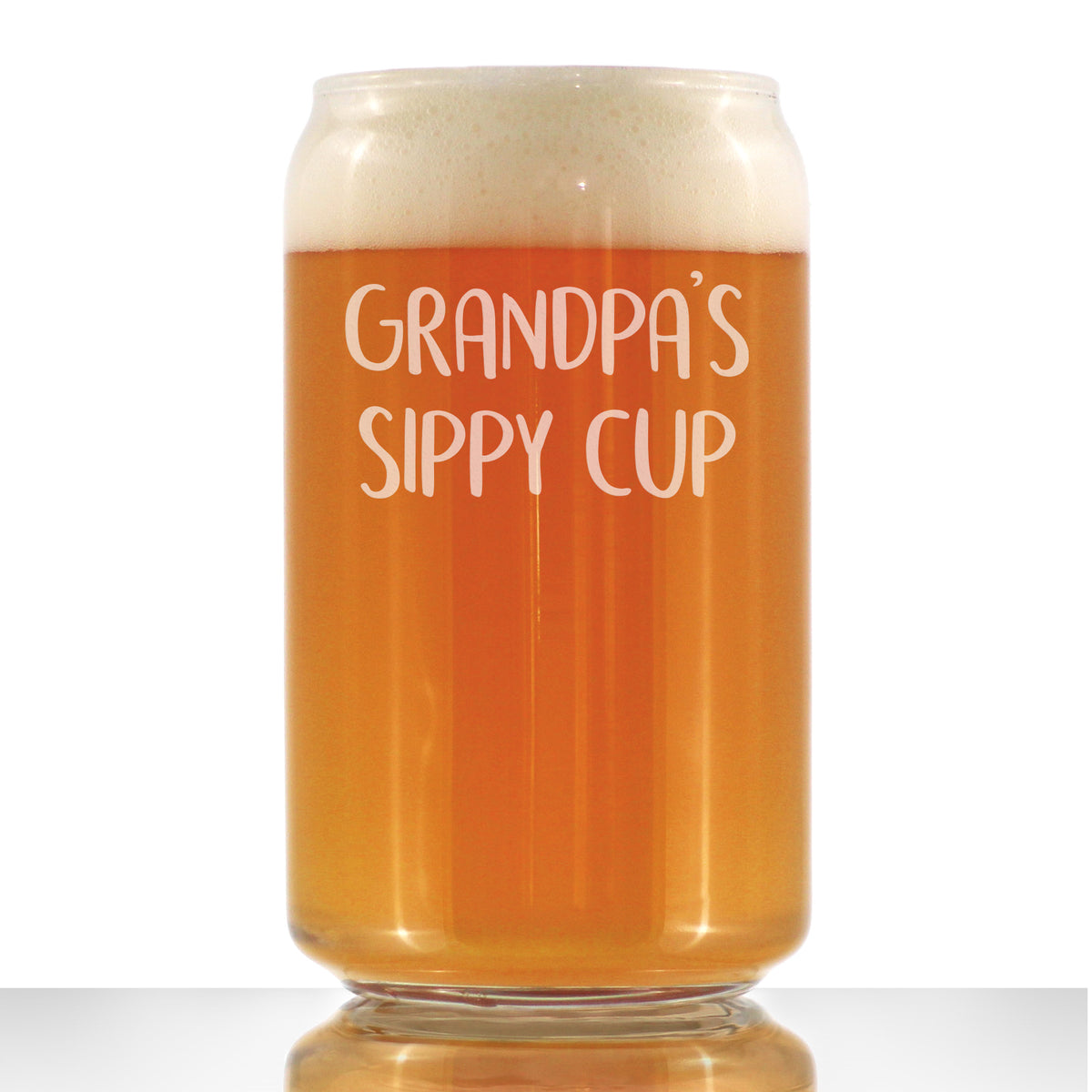 Grandpa&#39;s Sippy Cup - Funny Beer Can Pint Glass Gift for Beer Drinking Grandfathers - 16 Oz Mixing Glass for Lagers and Ales