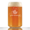 Just Unwind - Beer Can Pint Glass - Funny Kitten Themed Gifts for Cat Lovers Who Knit and Crochet - 16 Oz Glasses