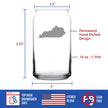 Kentucky State Outline Beer Can Pint Glass - State Themed Drinking Decor and Gifts for Kentuckian Women & Men - 16 Oz Glasses