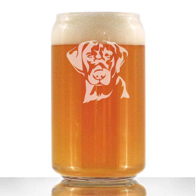 Black Lab Face - Labrador Retriever Beer Can Pint Glass - Fun Unique Dog Themed Decor Gifts for Men & Women - 16 oz