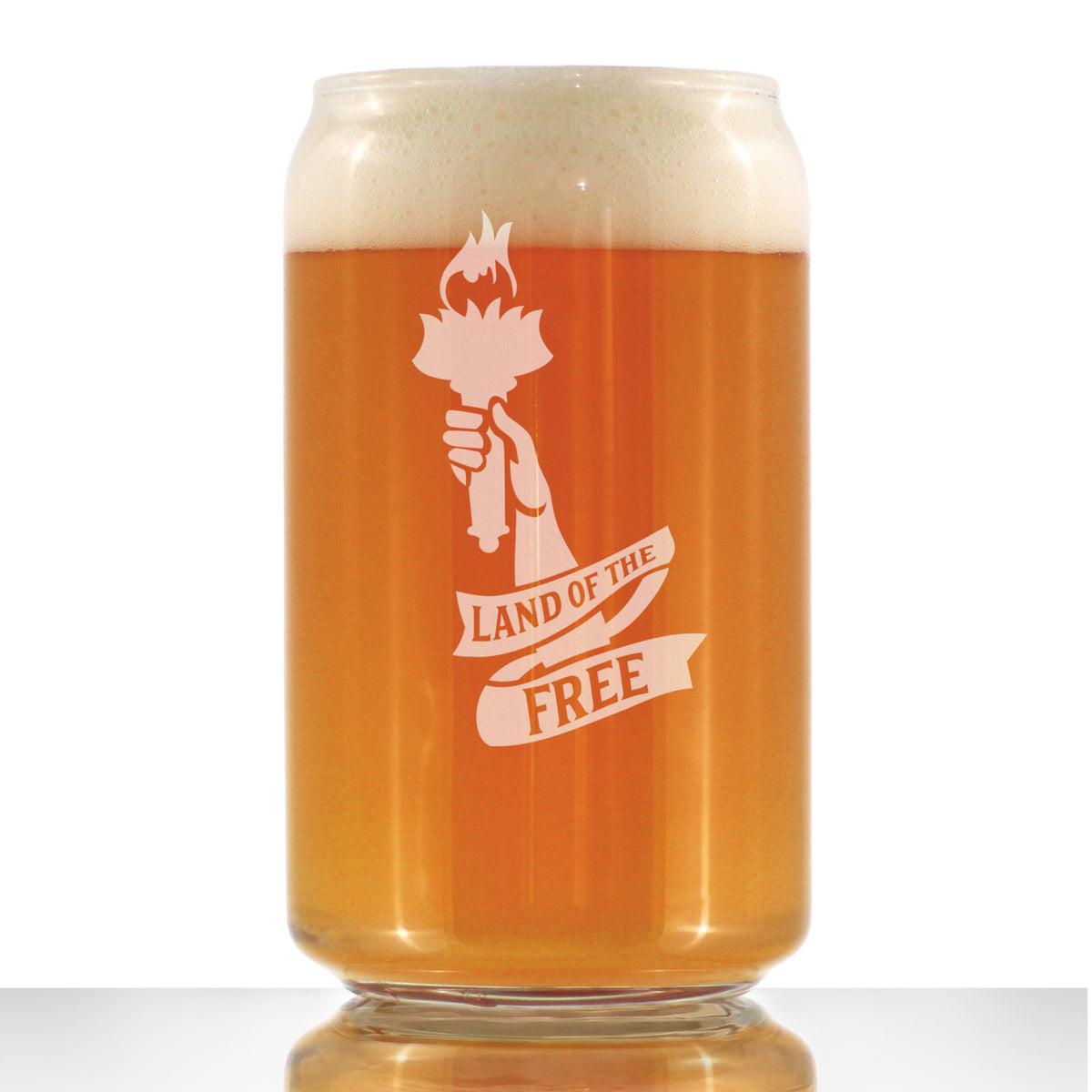 Land of the Free - 16 Ounce Beer Can Pint Glass