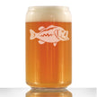 Largemouth Bass - Beer Can Pint Glass - Bass Fishing Gifts for Fisherman - Fun Fish Cups & Lake House Decor - 16 oz