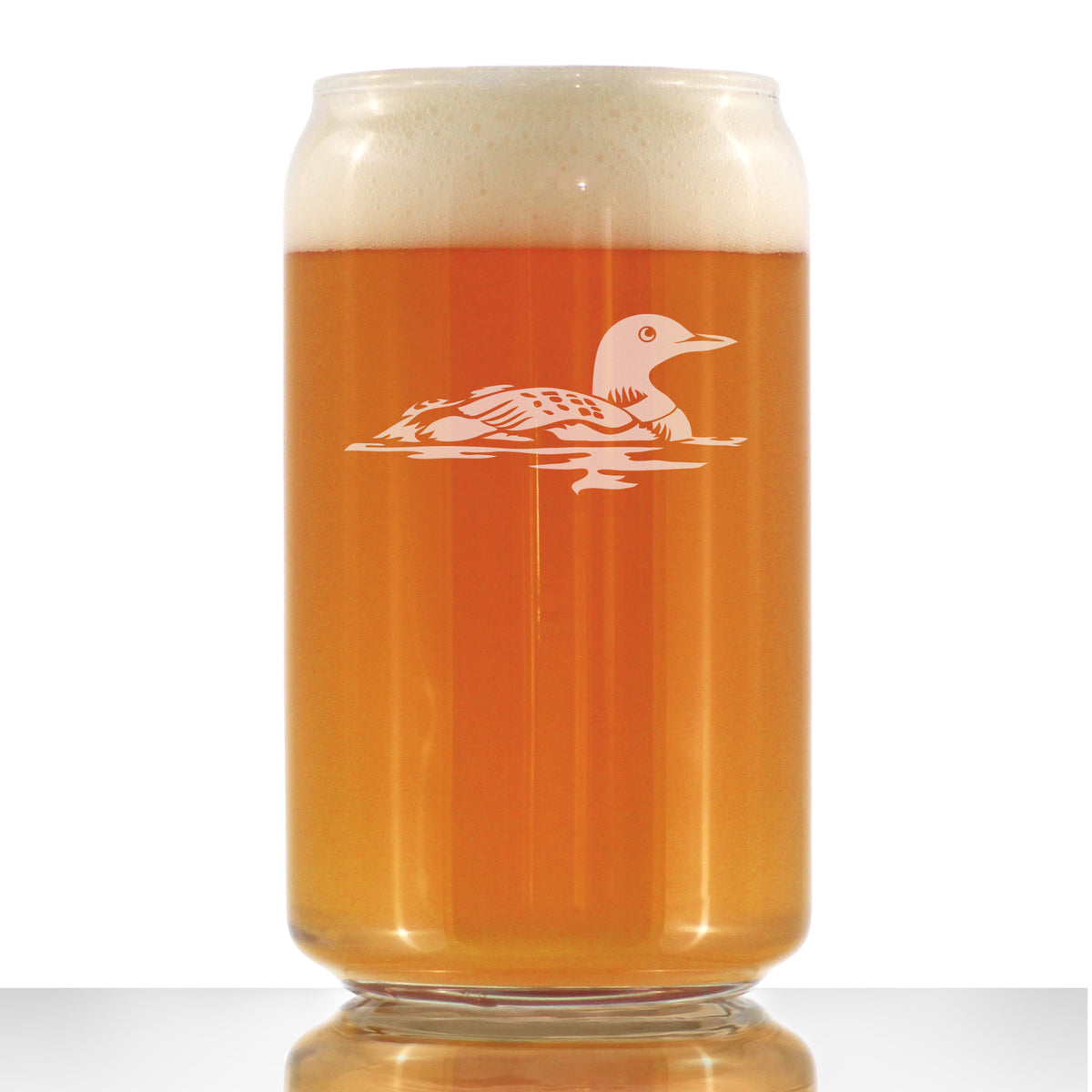 Loon Beer Can Pint Glass - Fun Bird Themed Gifts and Decor for Men &amp; Women - 16 oz Glasses