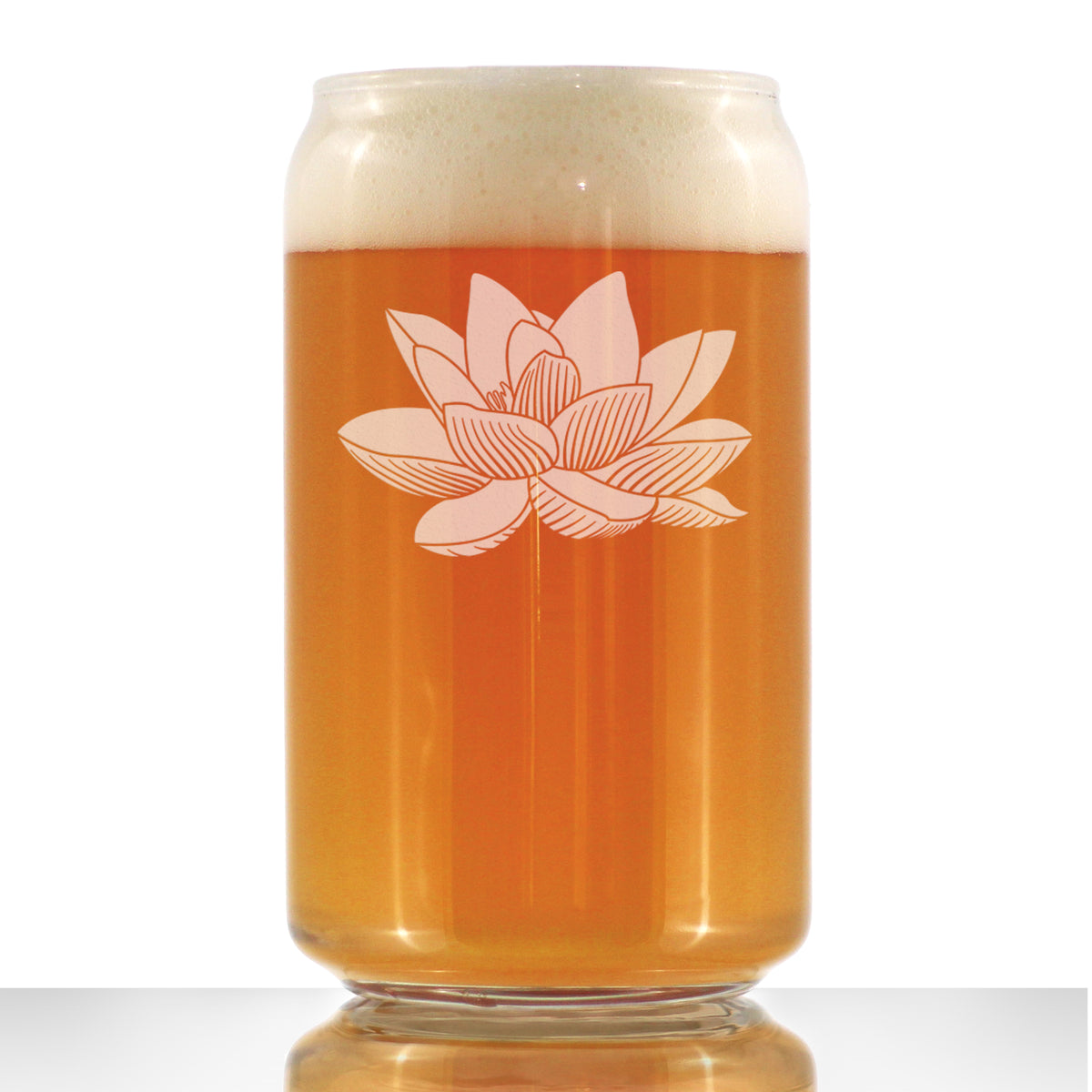Lotus Flower - 16 Ounce Beer Can Pint Glass