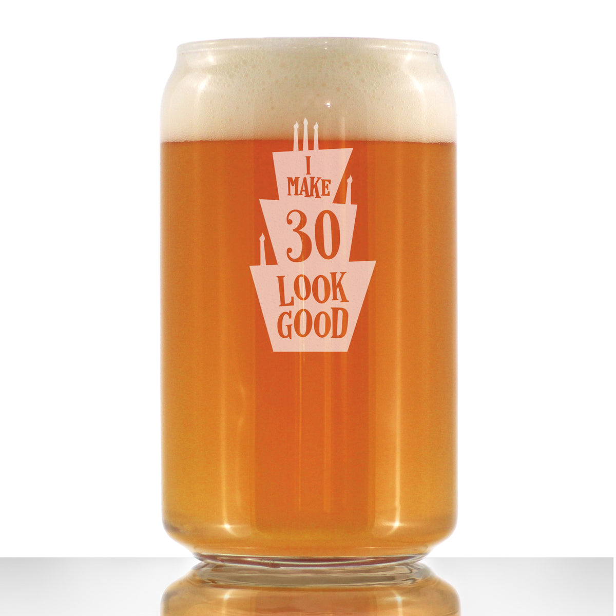 Make 30 Look Good - Funny 16 oz Beer Can Pint Glass - 30th Birthday Gifts for Men or Women Turning 30 - Bday Party Decor