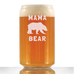 Mama Bear Beer Can Pint Glass - Cute Funny Mom Gift Ideas for Mother's Day or Birthday - 16 Oz Glasses