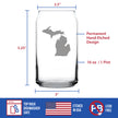 Michigan State Outline Beer Can Pint Glass - State Themed Drinking Decor and Gifts for Michigander Women & Men - 16 Oz Glasses