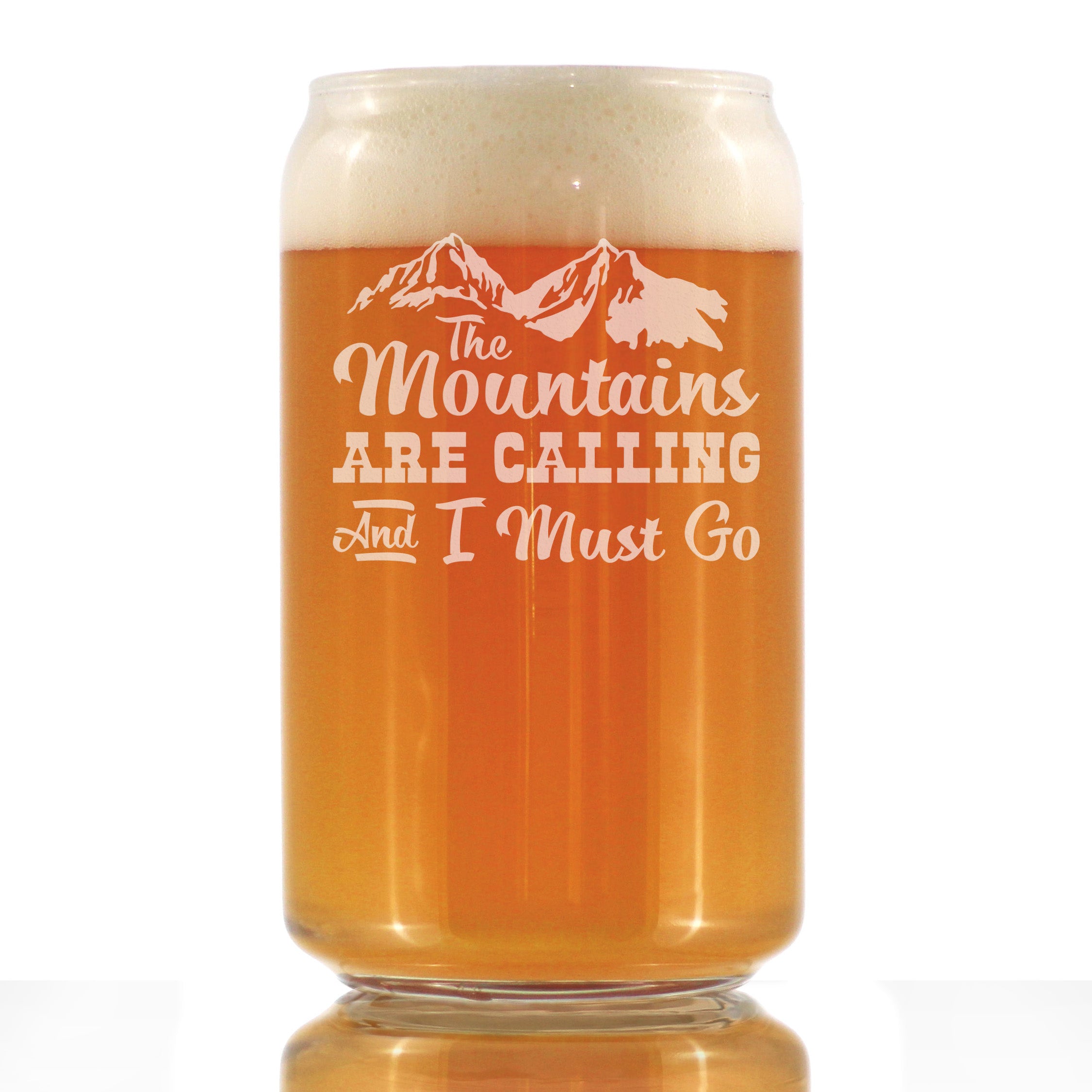 Mountains are Calling - Beer Can Pint Glass for Beer - Gifts for Men & -  bevvee