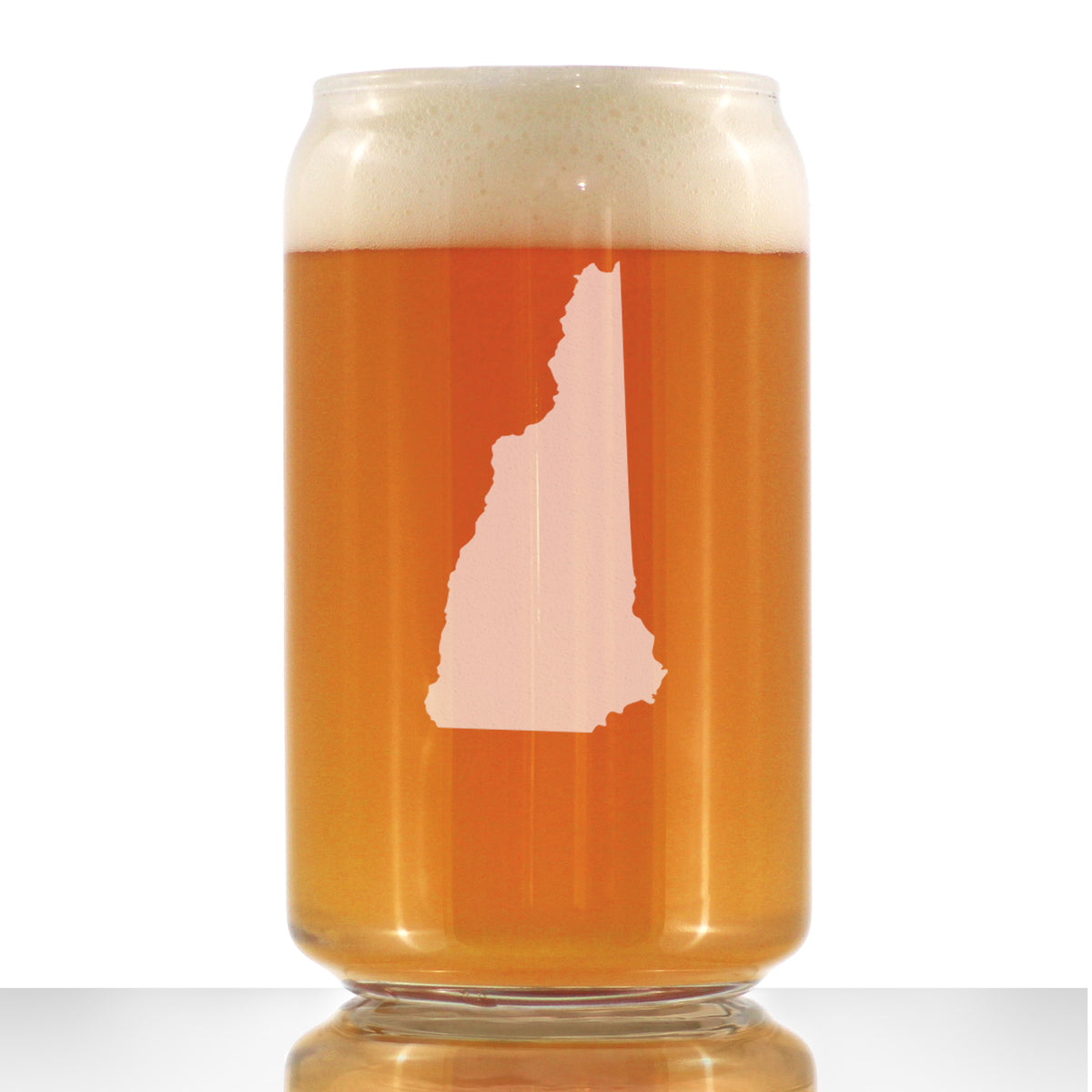 New Hampshire State Outline Beer Can Pint Glass - State Themed Drinking Decor and Gifts for New Hampshirite Women &amp; Men - 16 Oz Glasses