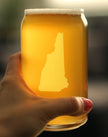 New Hampshire State Outline Beer Can Pint Glass - State Themed Drinking Decor and Gifts for New Hampshirite Women & Men - 16 Oz Glasses