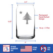 Old Maine Flag Beer Can Pint Glass - Original 1901 State of Maine Flag Gifts for Women & Men Mainers - 16 Oz Can Shaped Glasses
