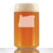 Oregon State Outline Beer Can Pint Glass - State Themed Drinking Decor and Gifts for Oregonian Women & Men - 16 Oz Glasses