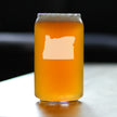 Oregon State Outline Beer Can Pint Glass - State Themed Drinking Decor and Gifts for Oregonian Women & Men - 16 Oz Glasses